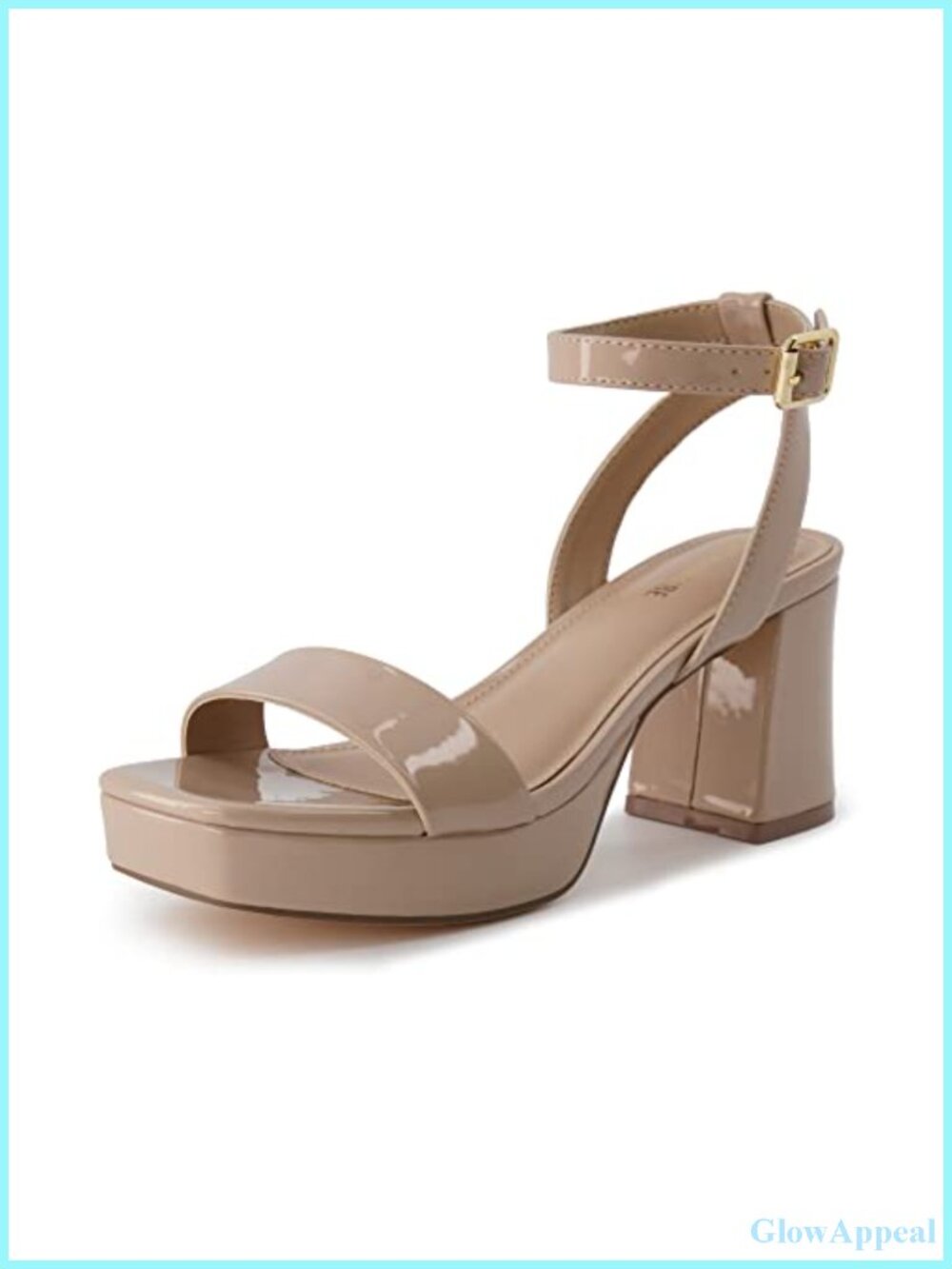 Womens Platform Dress Sandal Memory Foam Faux Leather Ankle Strap Wedding Shoe